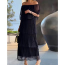 Vestido Mídi de Chiffon Plissalure