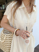 Vestido Mídi com Abotoamento Olivia